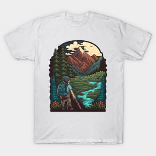 Beautiful Hiker Motif - Buy and Plant a Tree T-Shirt